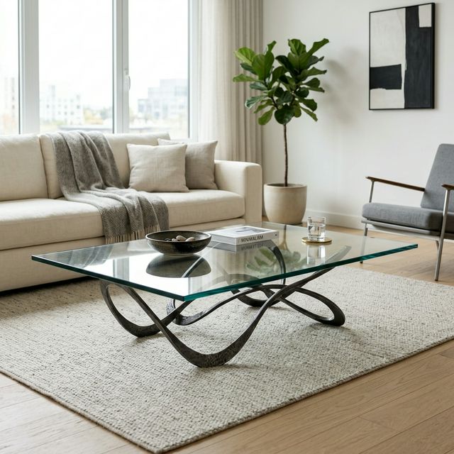 Sculptural Glass Coffee Table